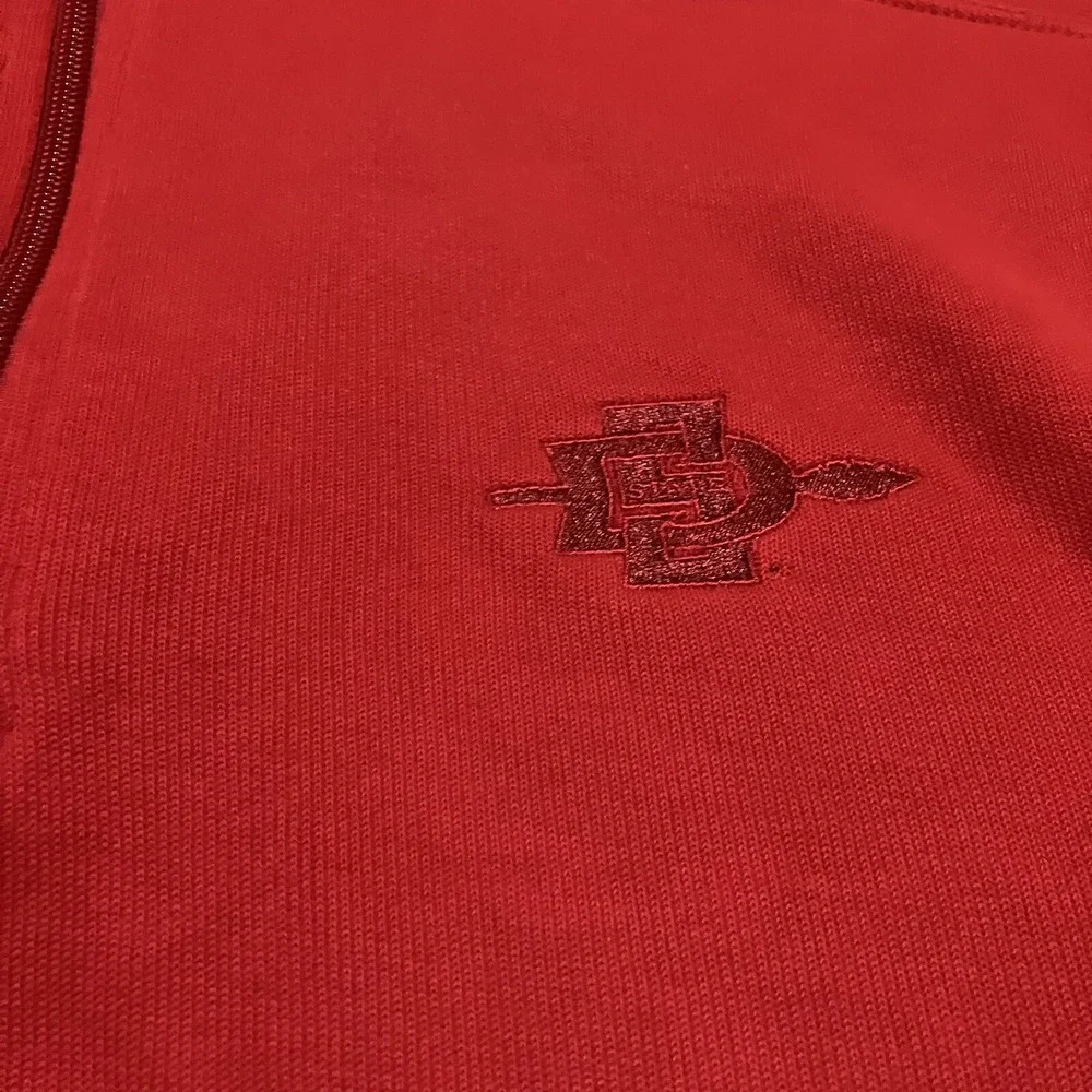 Cutter&Buck San Diego State Aztecs 1/4 Zip‎ Jacket Mens XL  Red Pima Cotton